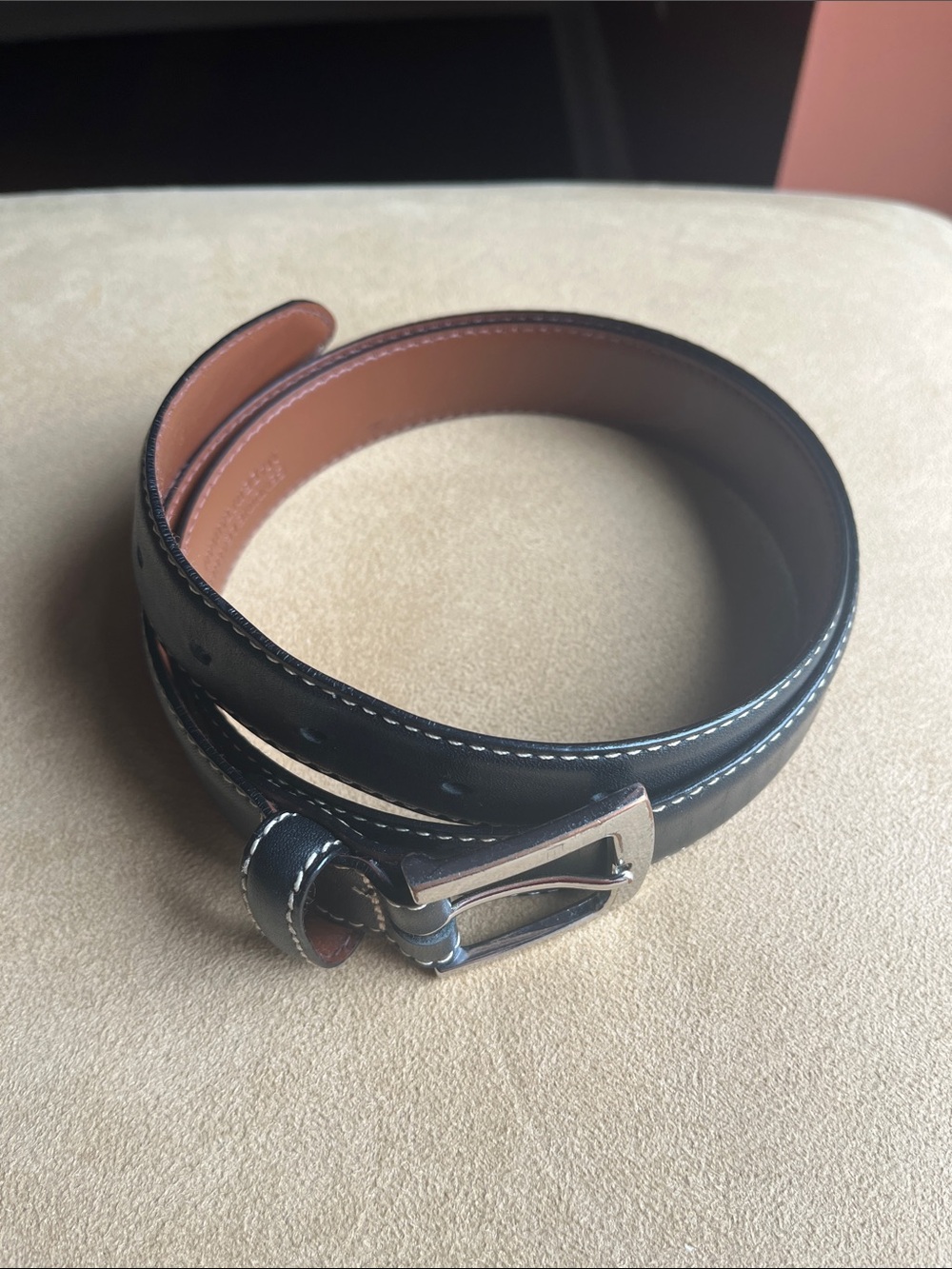 Brooks Brothers Black Belt
Black leather cream stitching
Size 36